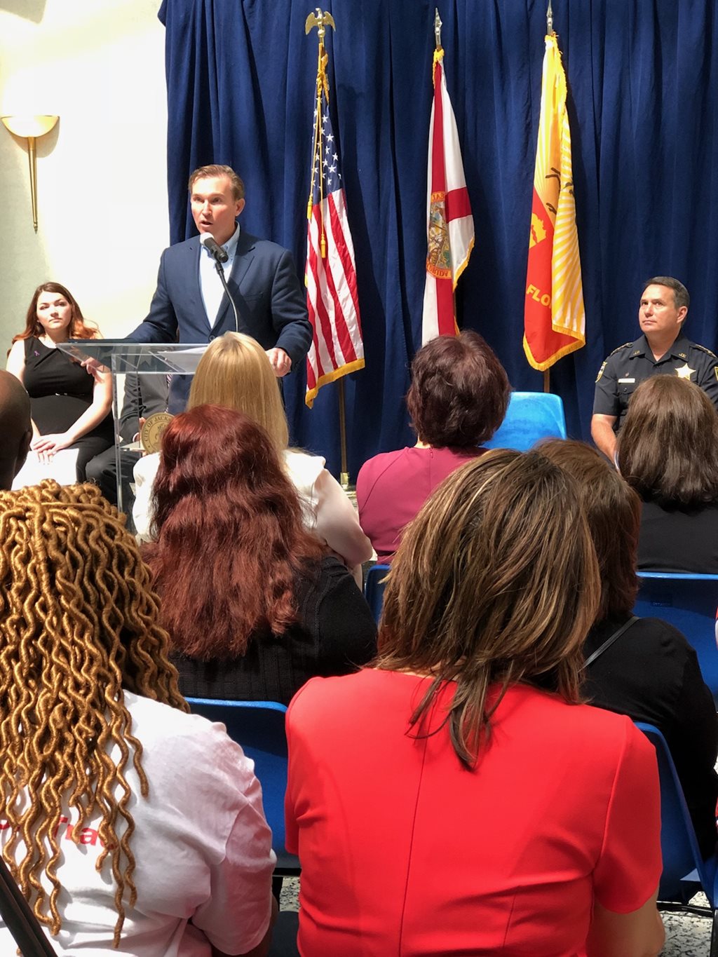 Mayor Curry speaking at the 2018 Victims Rights Week kickoff at City Hall
