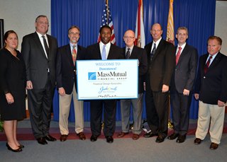 Mayor Alvin Brown, City Council President Bill Bishop and others welcoming Mass Mutual to Downtown Jacksonville