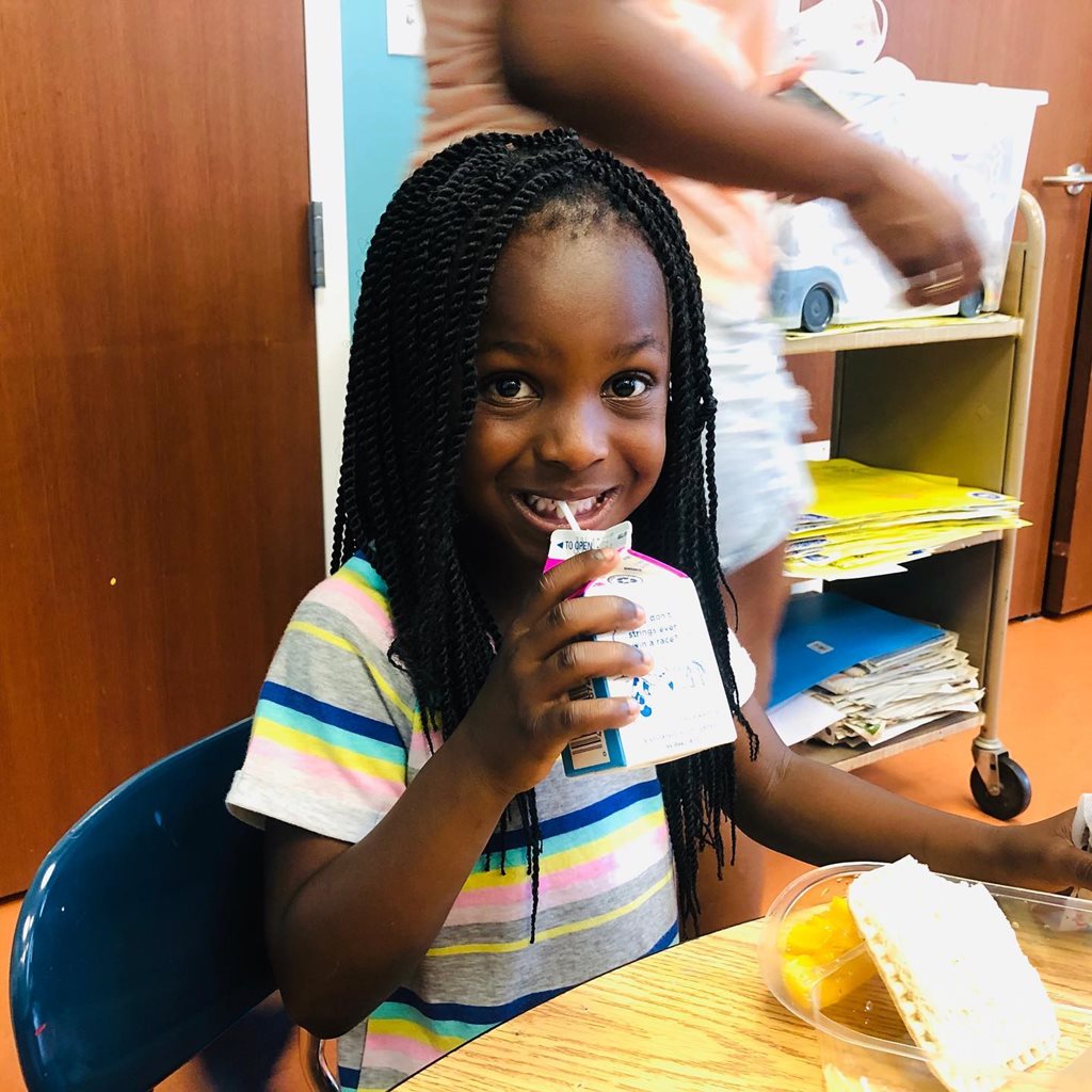 young girl enjoying lunch at jacksonville public library