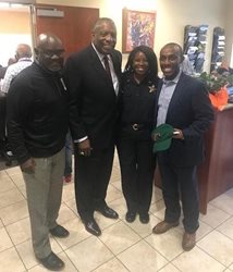January 25, 2018 photo of Council Member Garrett Dennis at a community meeting held at The Center for Prevention of Health Disparities at Edward Waters College