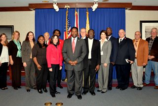 Mayor Brown with supporters and stakeholders of the Daytime Resource Center