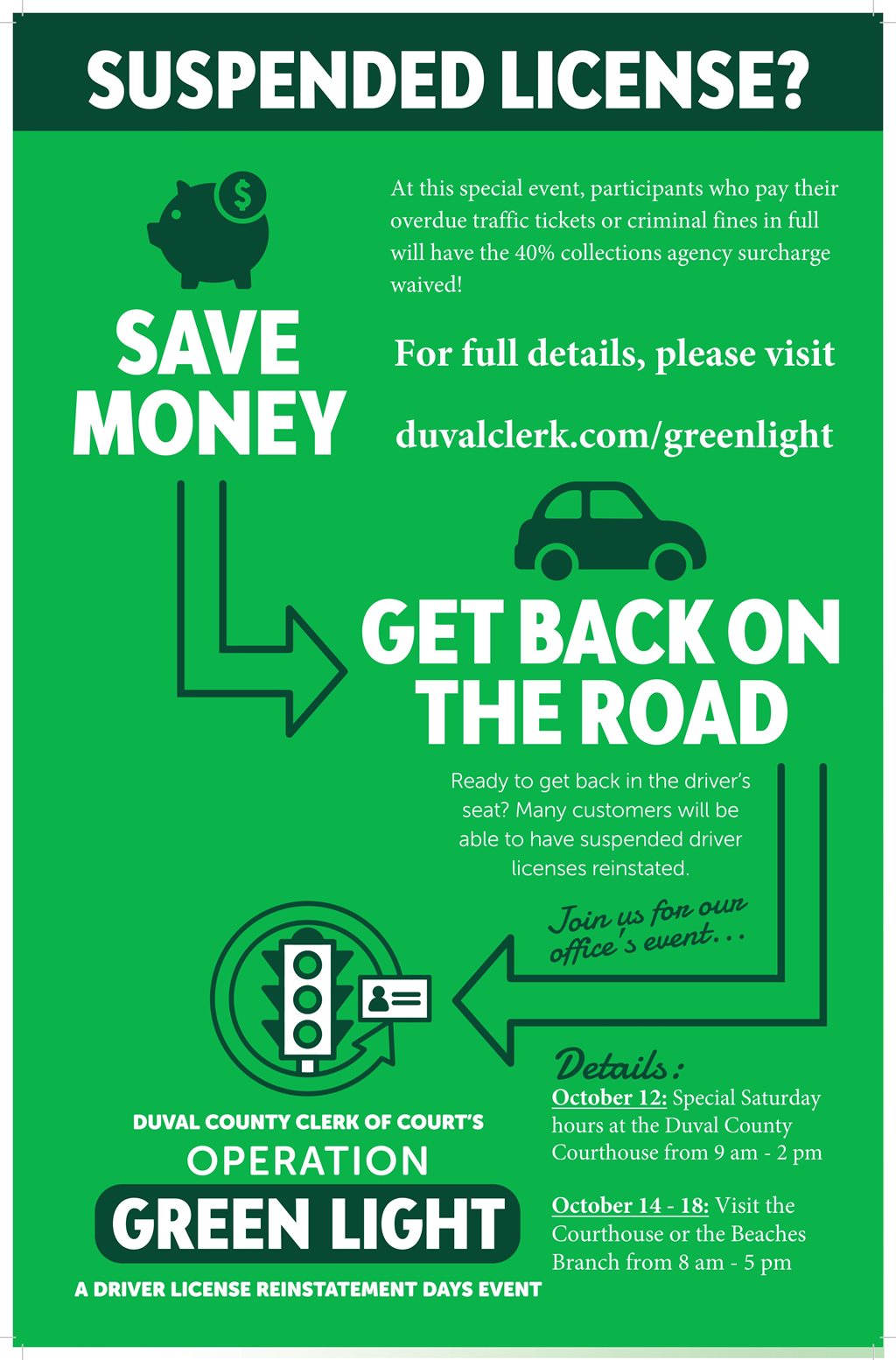 Duval County Clerk of Courts Operation Green Light Poster