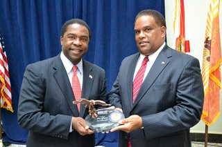 Mayor Alvin Brown and Admiral Victor Guillory