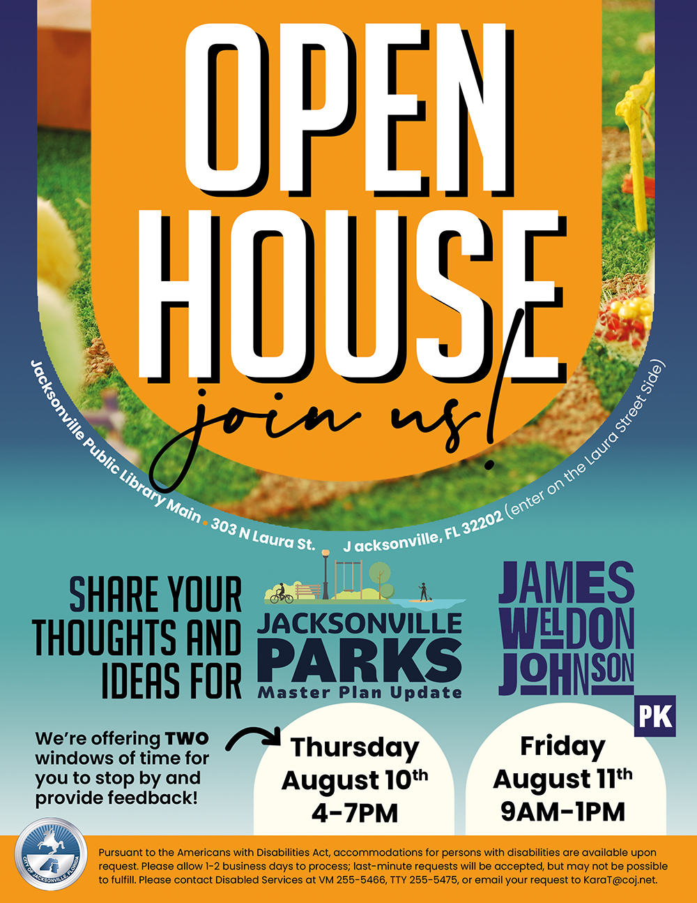 JaxParks Master Plan Open House Flyer