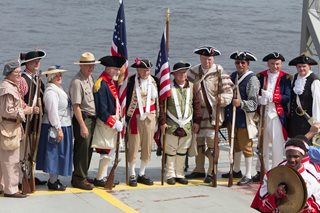 Photo of the Sons of the Revolutionary War on the ferry.