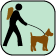 Person Walking a Leashed Dog Icon Indicating Dog Trails