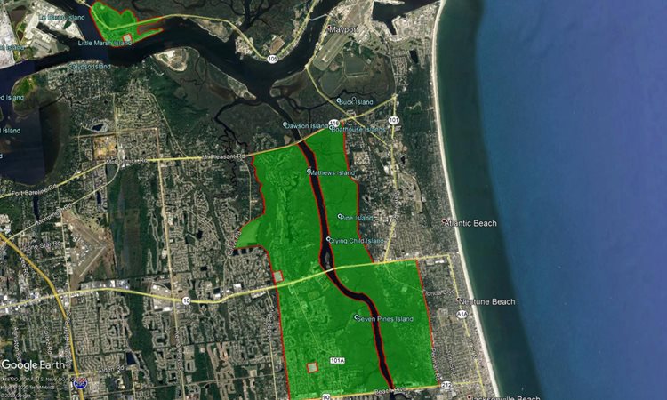 Proposed Treatment Area for Little Marsh Island and The Intercoastal Waterway