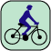 Person Riding a Bike Icon Indicating Bike Trails