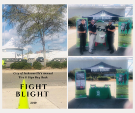 Fight Blight booth at tire buyback event