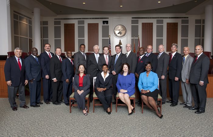 A photo of 2015/2019 City Council-Elect in the Council Chamber