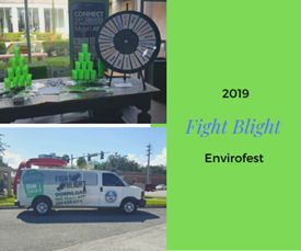 Fight blight booth and van at evirofest