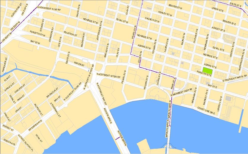 Map of Property Appraiser Office in Downtown Jacksonville