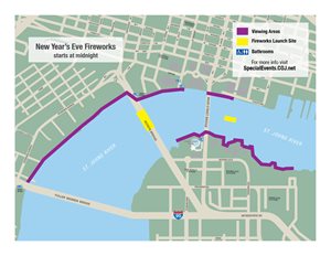Map fo New Year's Fireworks Viewing Areas