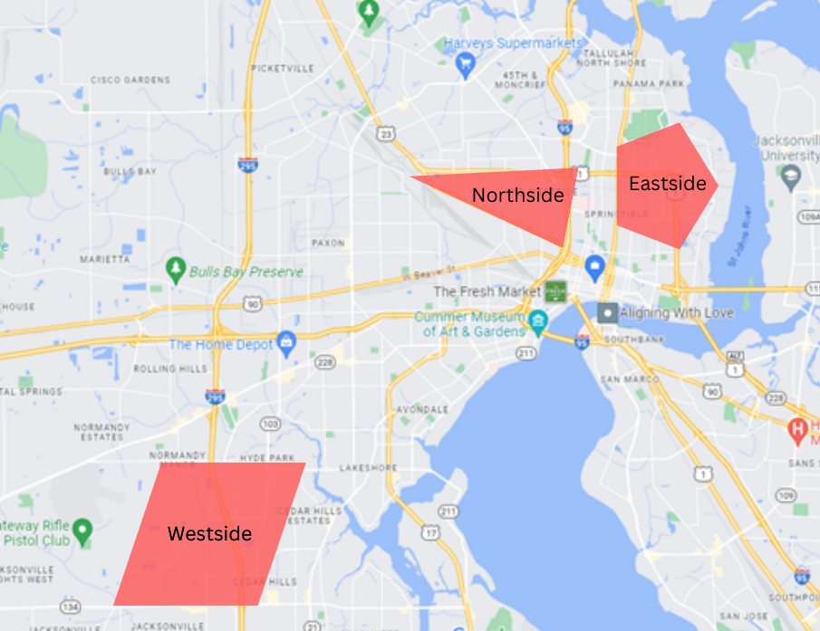 Cure Violence Jacksonville Target Areas