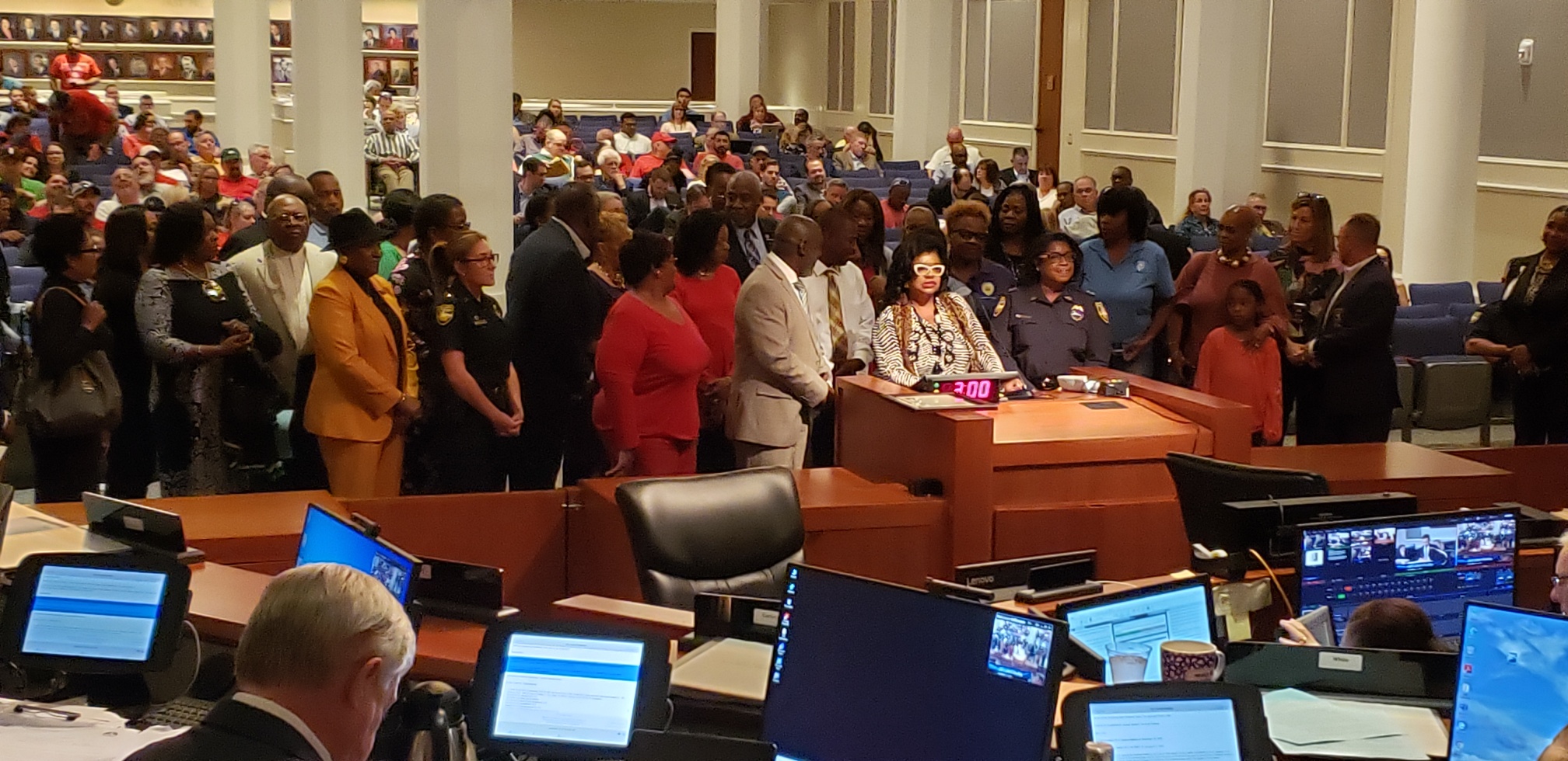 Photo of Council Member Pittman honoring JSO Chief Deloris O'Neal at the Resolution Ceremony